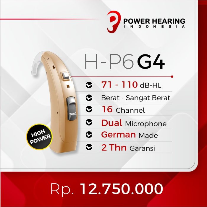 alat bantu dengar, H P6 G4, power hearing indonesia